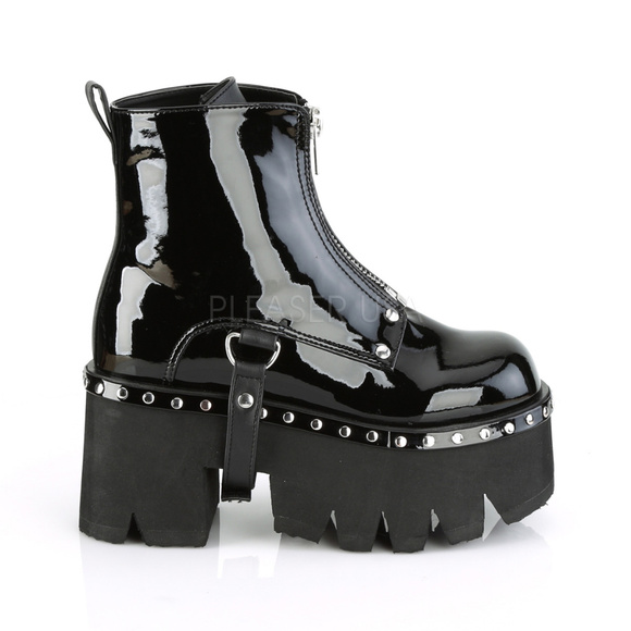 Gothic Studded Platform Heel Ankle Boots